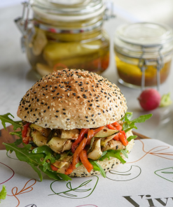 Fire-Grilled Veg & Hummus on Turkish Bread (VG) 1